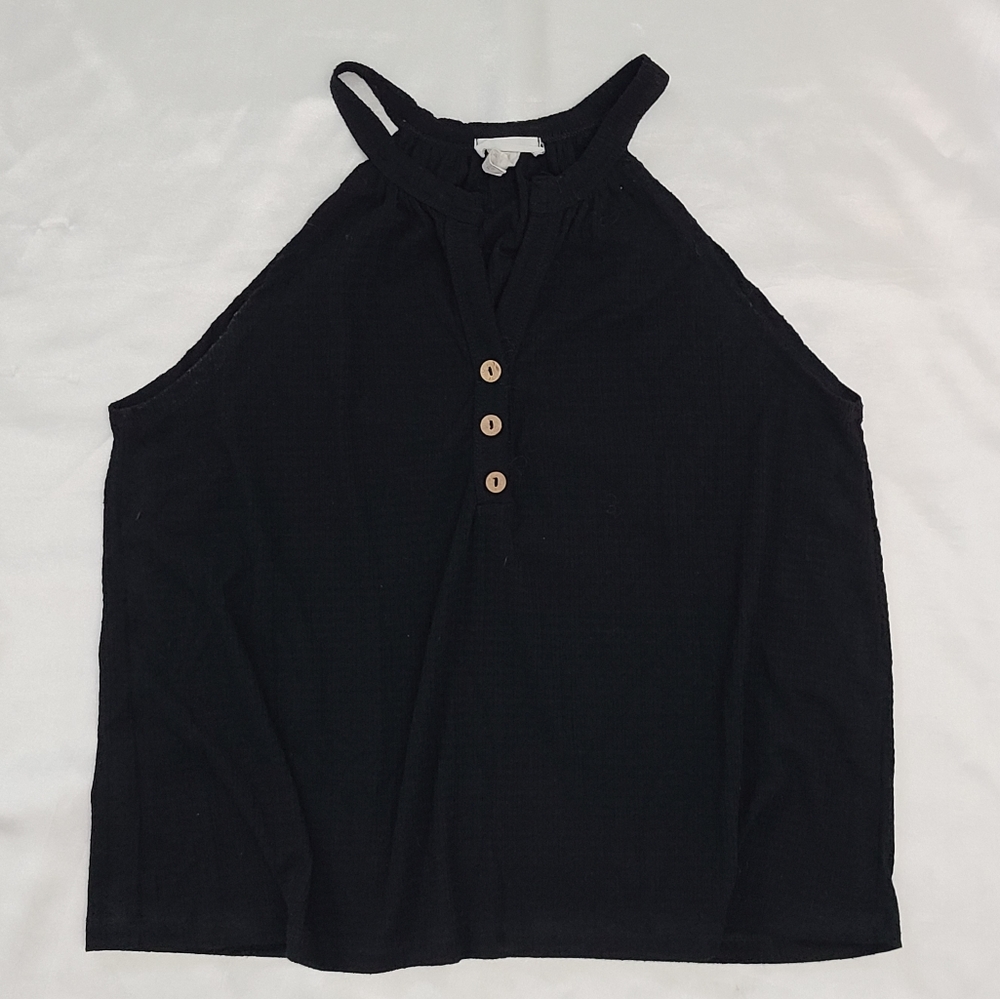 Tiny Willow Black Flowy Tank Top - Size Medium